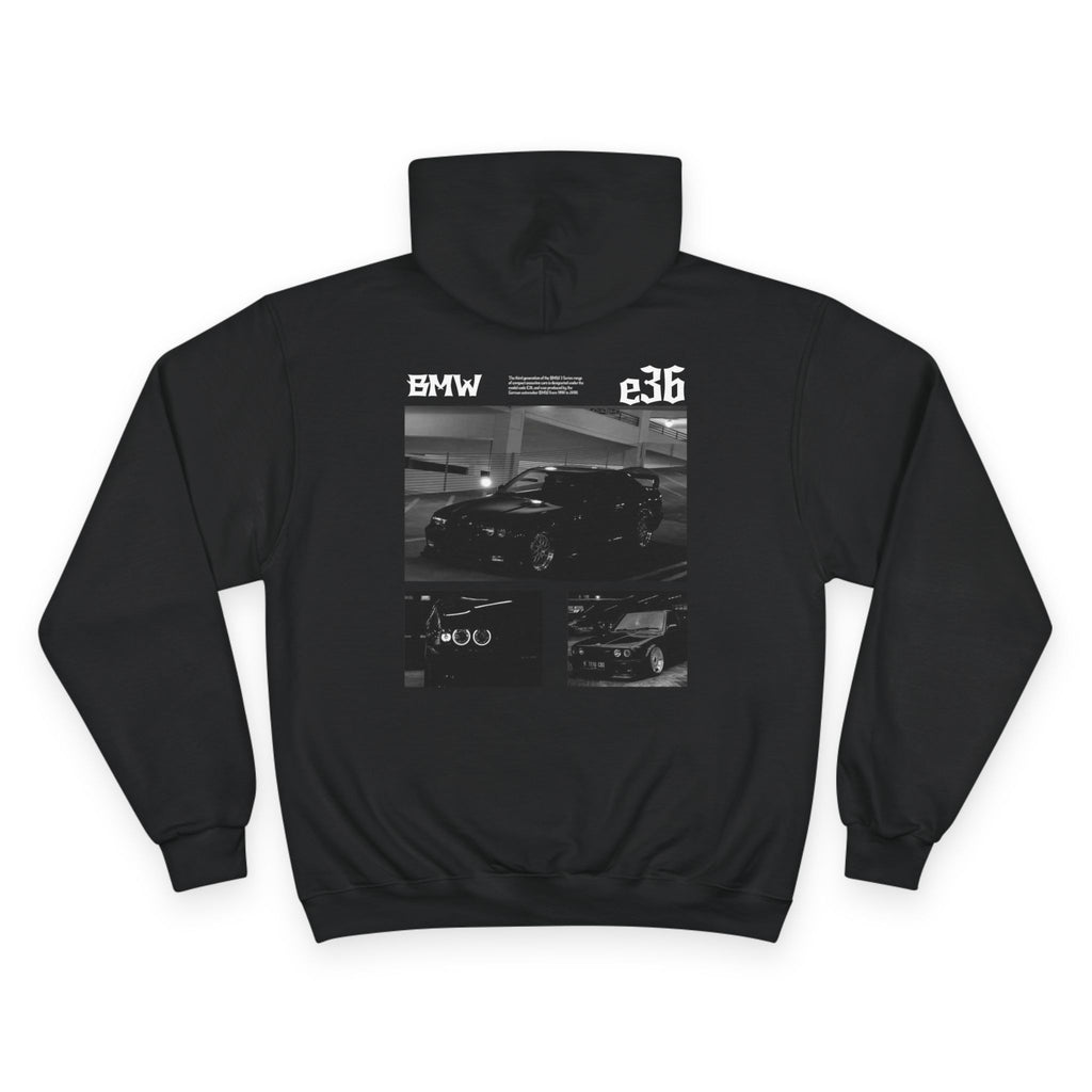 BMW E36 Champion Hoodie - Stylish Black Sweatshirt for Car Enthusiasts